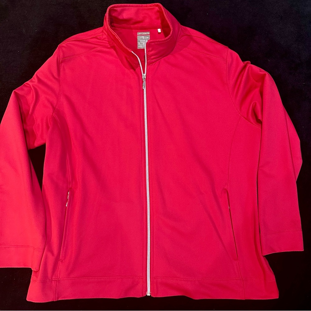 Page & Tuttle Cool Swing Full Zip Ladies Golf/Athletic/Casual Jacket- Red- XL